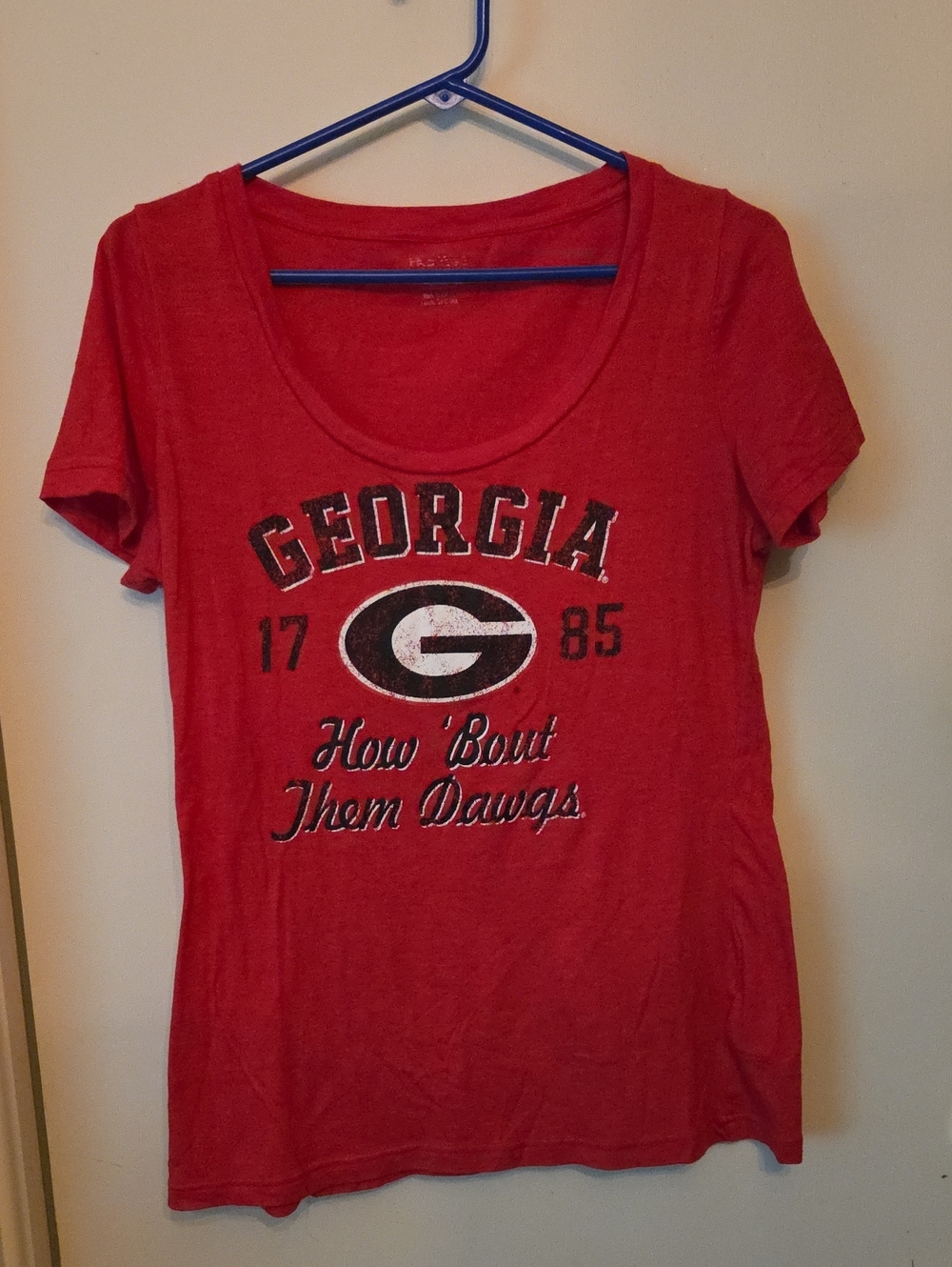 Pro Edge Georgia Red Scoop Neck Tee
